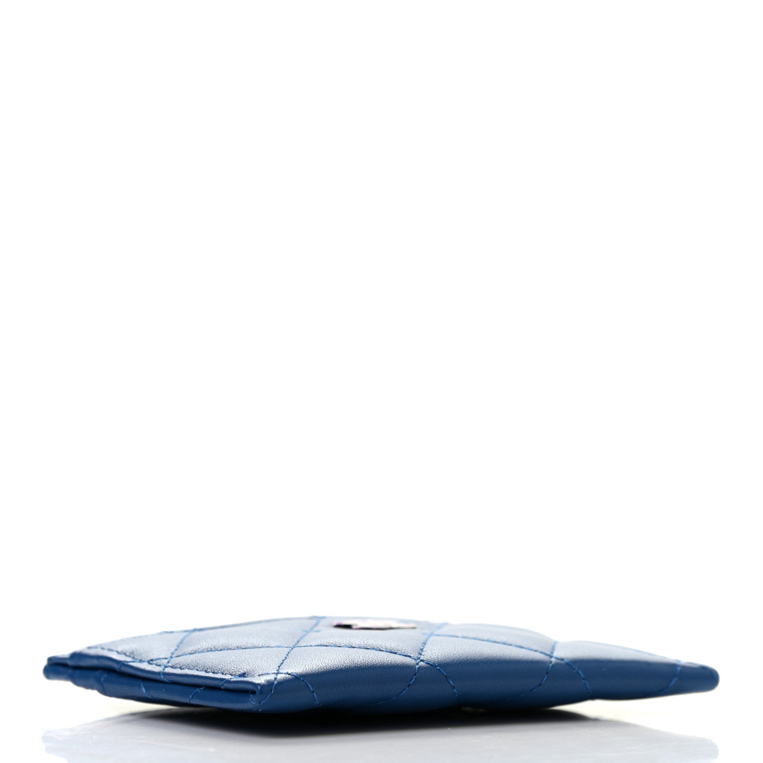 Chanel Lambskin Quilted Card Holder Blue Pink 4 of 8