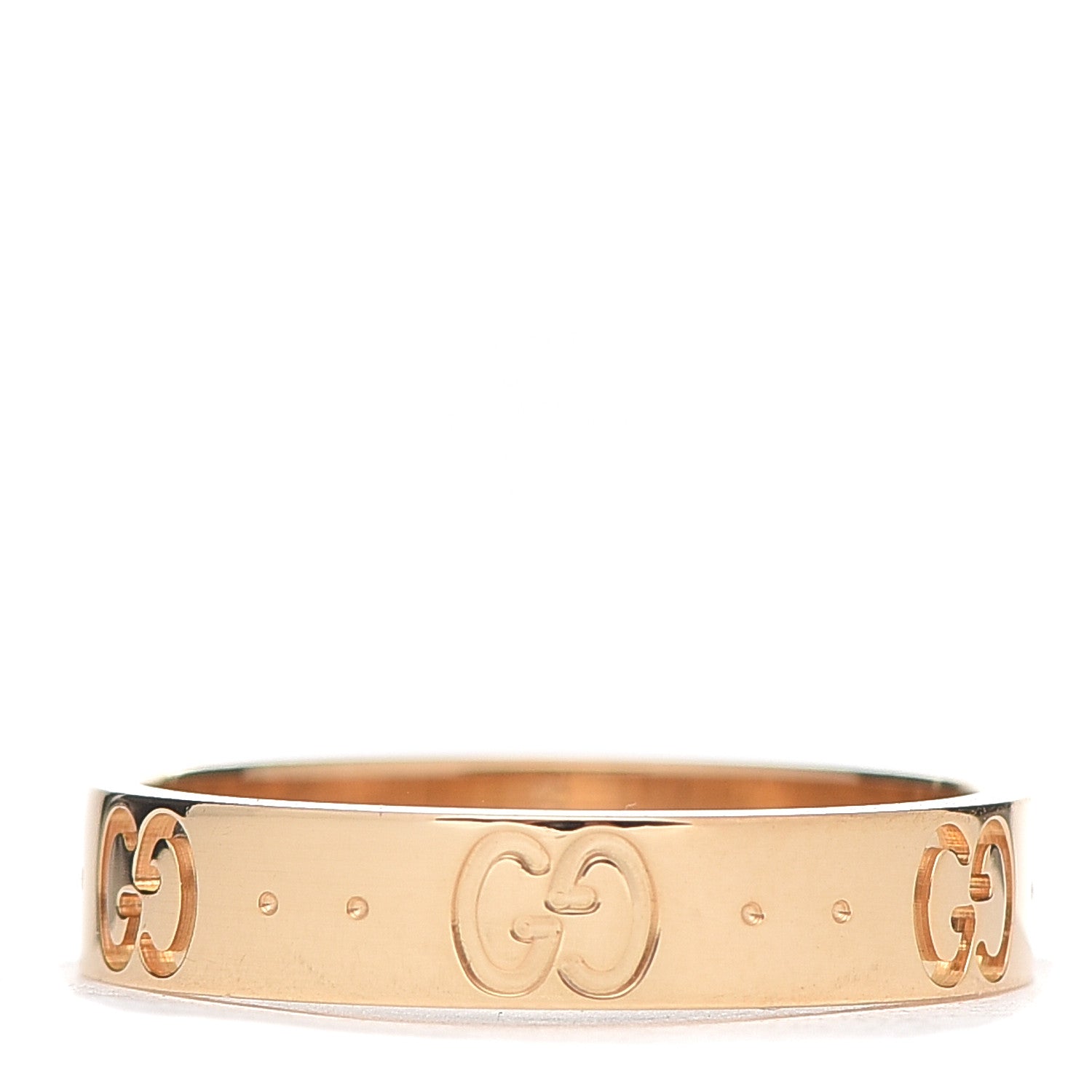 Gucci 18K Yellow Gold 4mm Icon Thin Band Ring 54 6.75 1 of 6