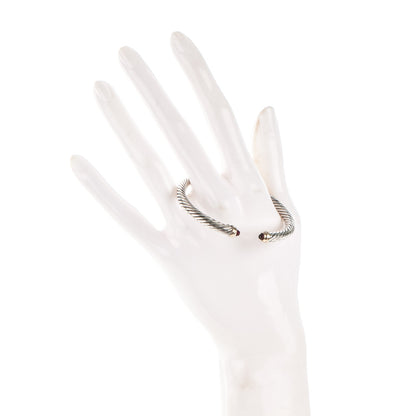 David Yurman Sterling Silver 14K Yellow Gold Garnet 5mm Cable Classics Petite Color Bracelet 2 of 4