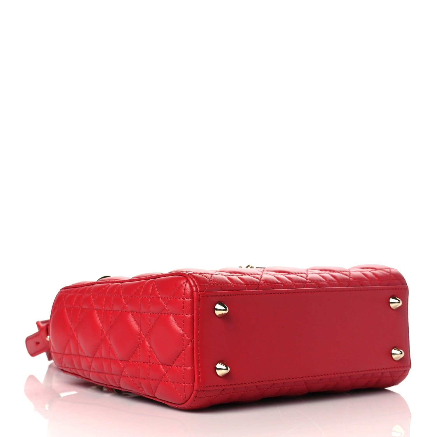Christian Dior Lambskin Cannage Small My Lady Dior Red 3 of 10