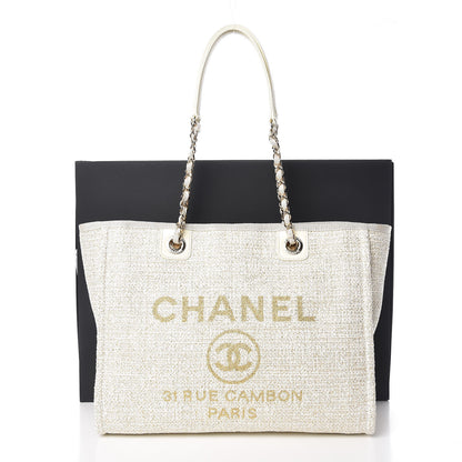 Chanel Woven Straw Raffia Small Deauville Tote Light Beige 10 of 10