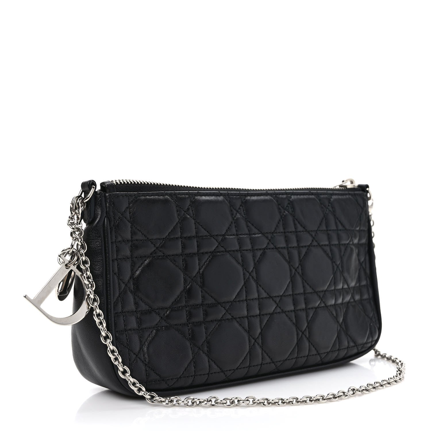 Christian Dior Lambskin Cannage Lady Dior Pochette Black 2 of 5