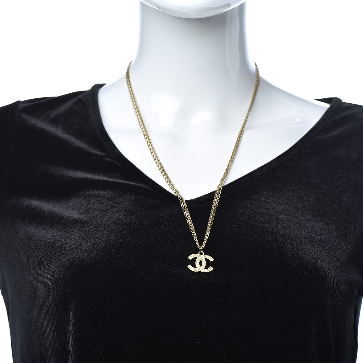 Chanel CC Multi Strand Chain Necklace Gold 2 of 4