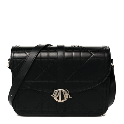 Christian Dior Calfskin Cosmo Laser Cut Cannage Medium Dior Charm Messenger Bag Black 1 of 10