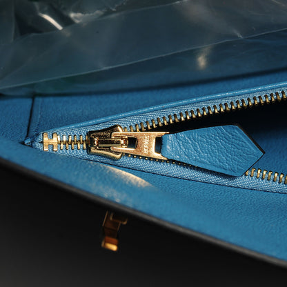 Hermes Epsom Horseshoe Bi-Color Birkin 40 Bleu Sapphire Blue Jean 26 of 27