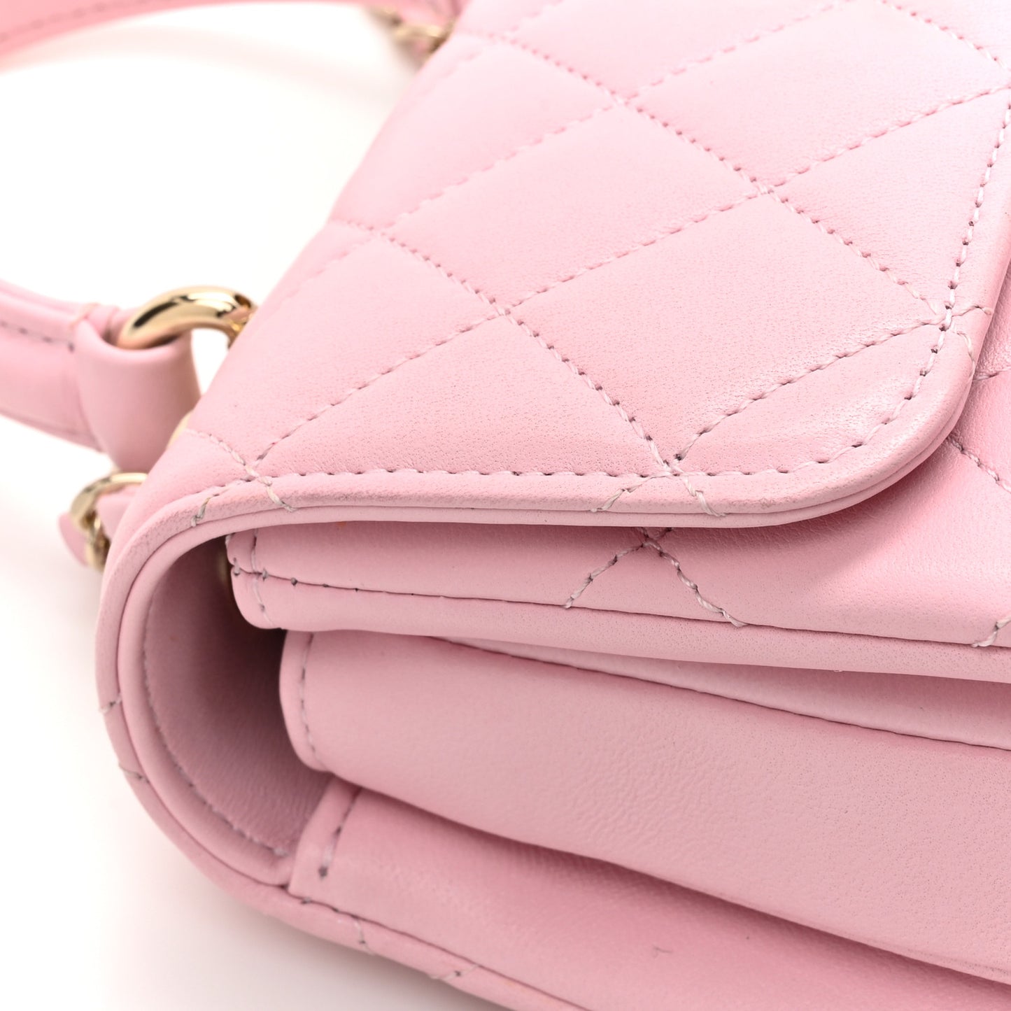 Lambskin Quilted Small Trendy CC Flap Dual Handle Bag Light Pink