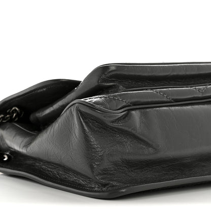 Saint Laurent Crinkled Calfskin Matelasse Monogram Medium Niki Chain Satchel Storm 9 of 11