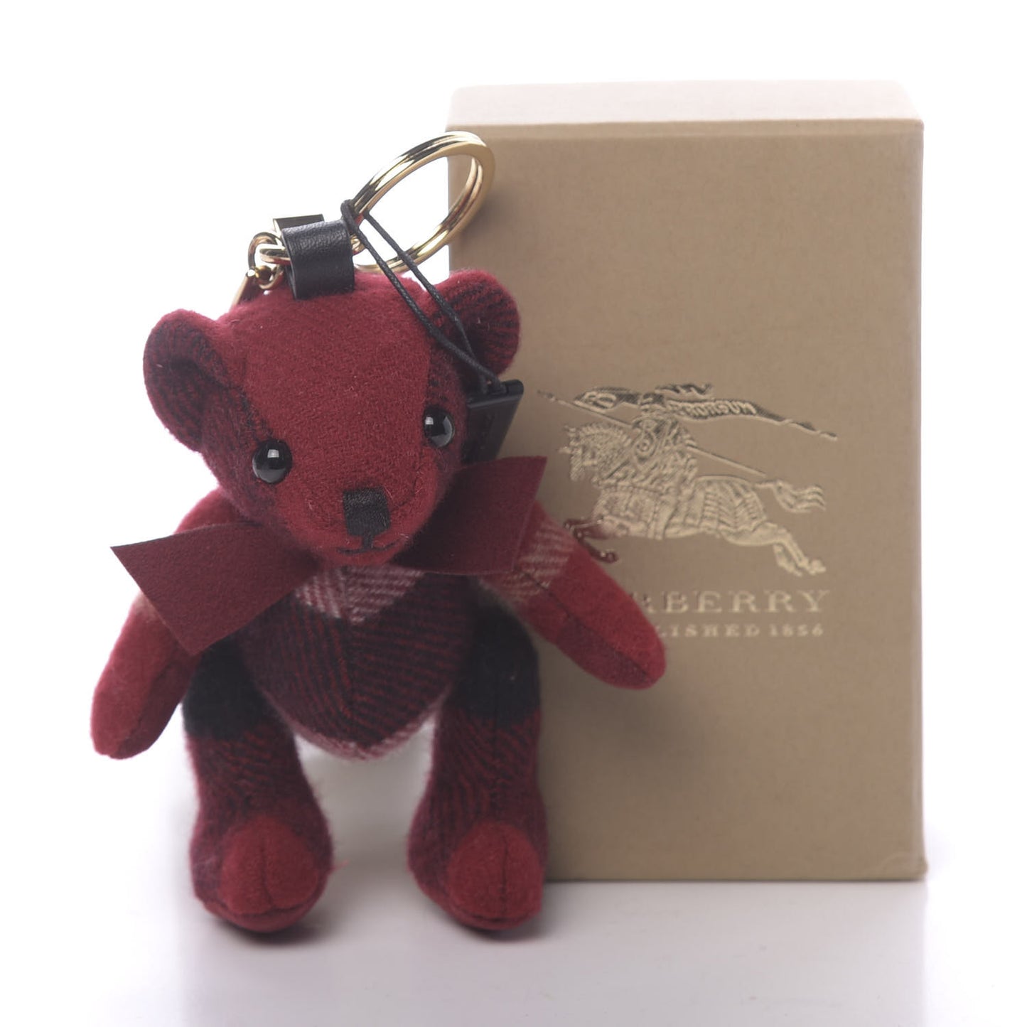 Cashmere Check Thomas Bear Bag Charm Parade Red