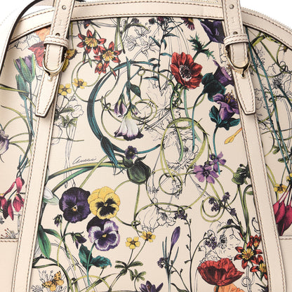 Gucci Canvas Flora Infinity Medium Nice Top Handle Dome Bag White 10 of 10