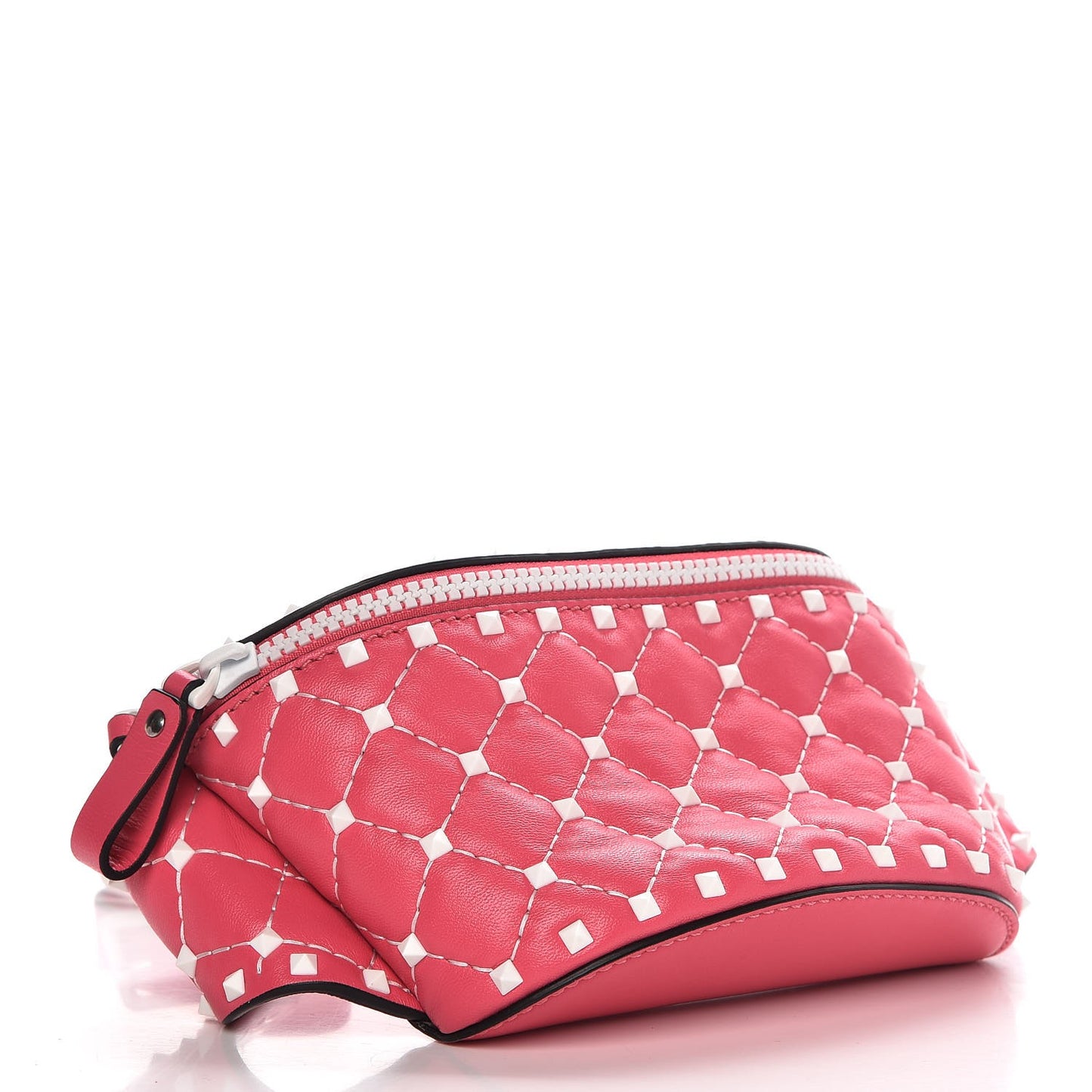 Lambskin Free Rockstud Spike Belt Bag Shadow Pink