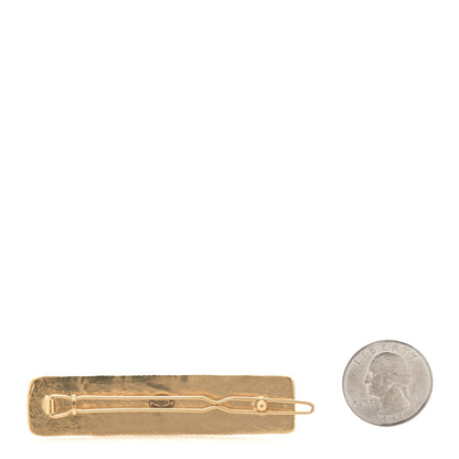 Chanel Metal Crystal CC Crown Logo Hair Clip Gold 2 of 4