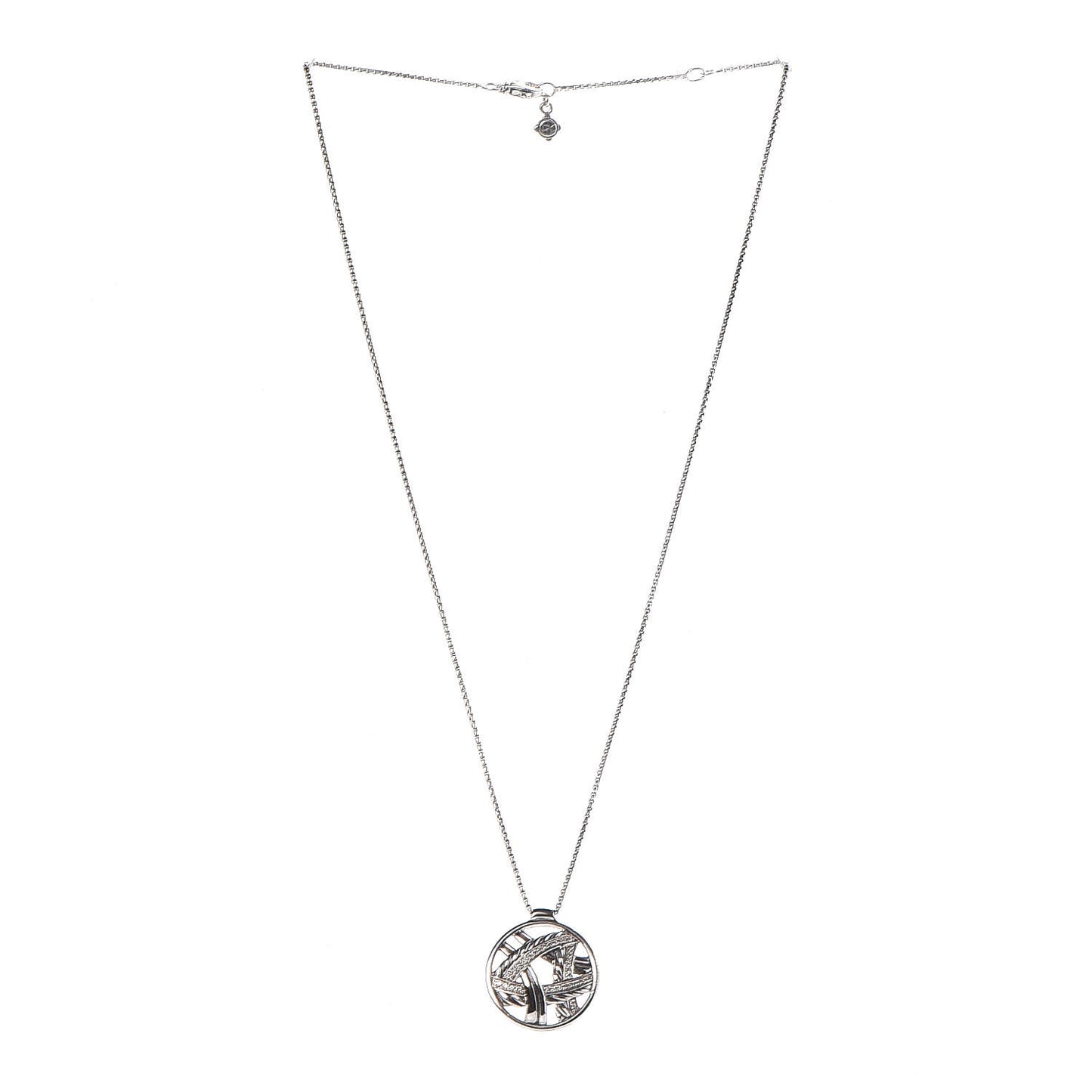 Sterling Silver Diamond Papyrus Pendant Necklace