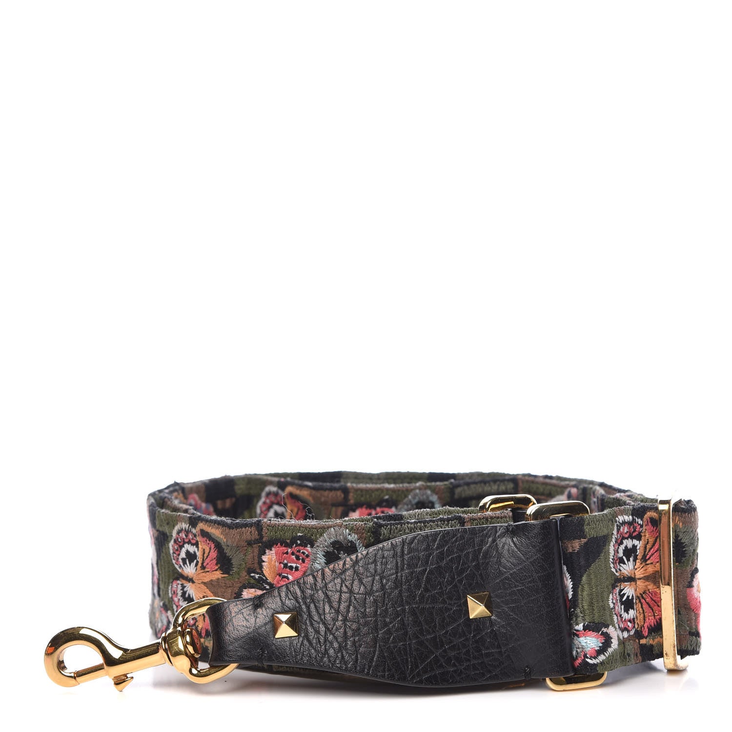 Valentino Garavani Canvas Camubutterfly Rockstud Guitar Strap Multicolor 1 of 3