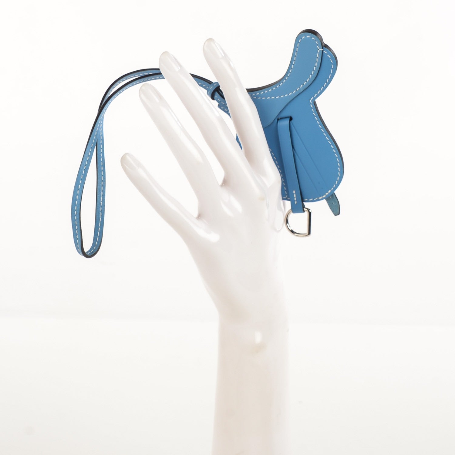 Hermes Swift Paddock Selle Horse Saddle Bag Charm Bleu Paradis 2 of 4