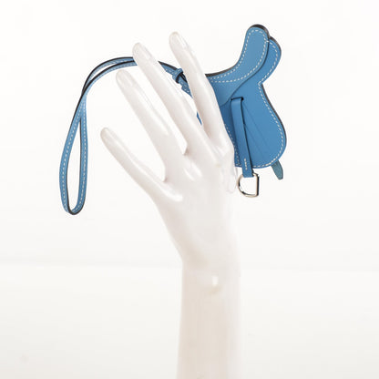 Hermes Swift Paddock Selle Horse Saddle Bag Charm Bleu Paradis 2 of 4