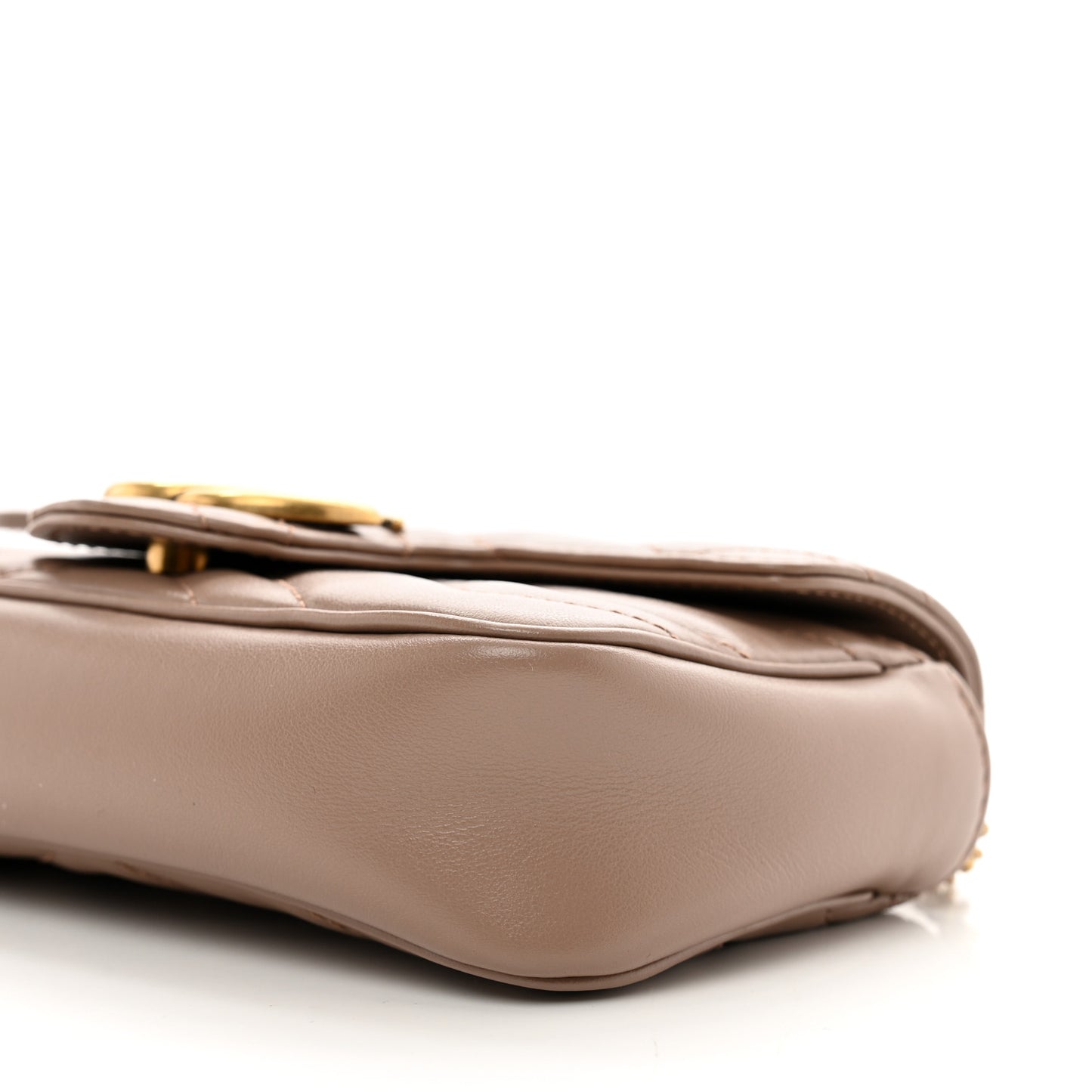 Calfskin Matelasse Super Mini GG Marmont Shoulder Bag Porcelain Rose