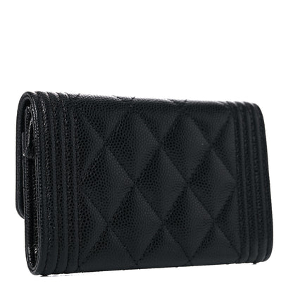 Chanel Caviar Quilted Boy Flap Card Holder Black 2 of 9
