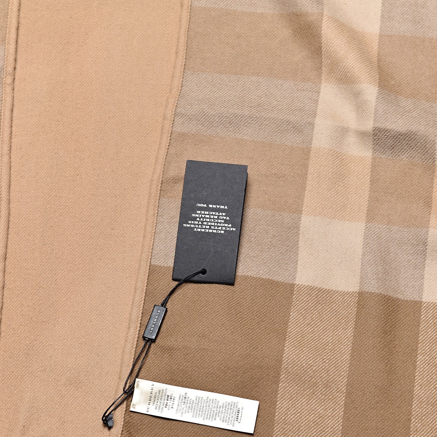 Wool Solid To Check Charlotte Cape Scarf Camel