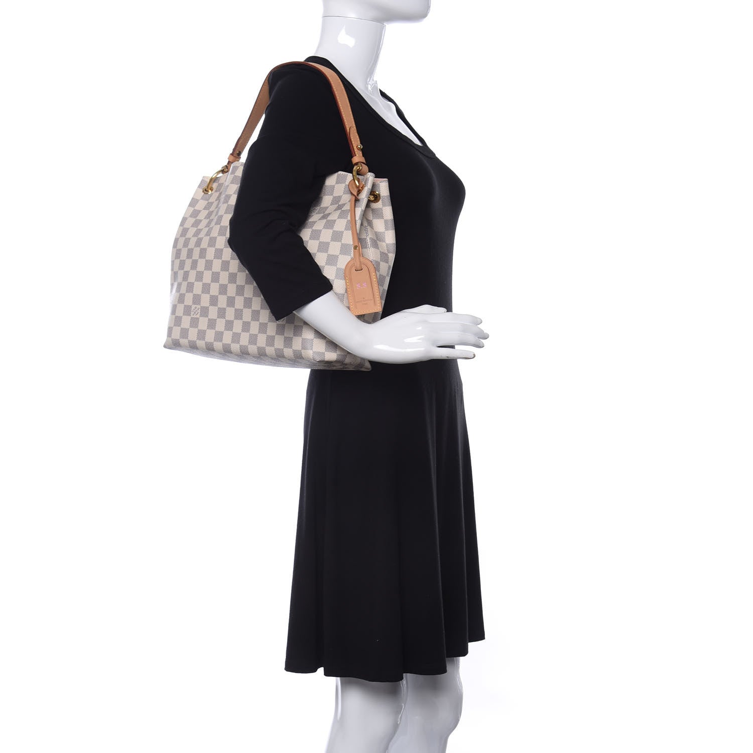 Louis Vuitton Damier Azur Graceful PM Rose Ballerine 2 of 11