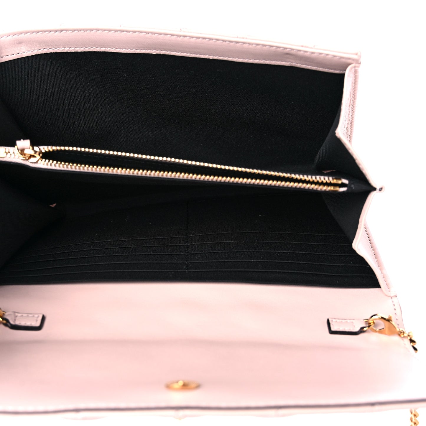 Calfskin Icon Quilted Wallet On Chain Crossbody Pink