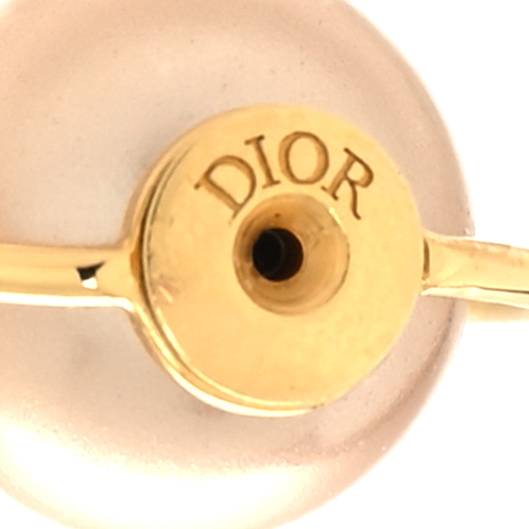 Christian Dior Pearl Tribales Dangle Chain Earrings Gold 4 of 5