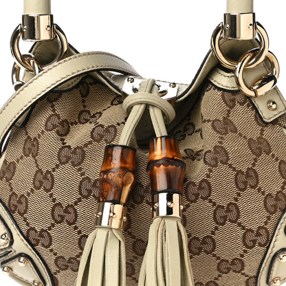 Gucci Monogram Mini Indy Top Handle Bag White 9 of 13