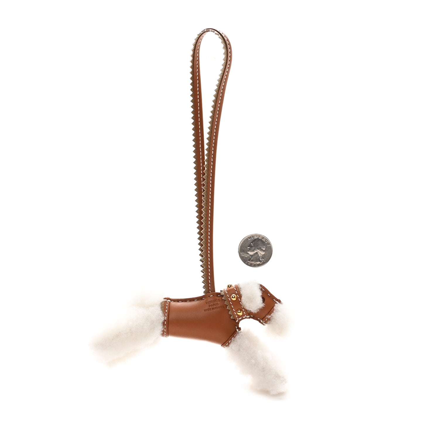 Milo Lambskin Epsom Shearling Budy Apic Charm Ecru Gold Poussiere