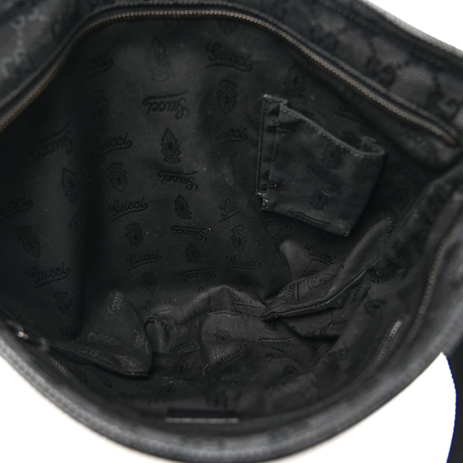 Gucci Imprime Monogram Medium Flat Messenger Bag Black 5 of 11