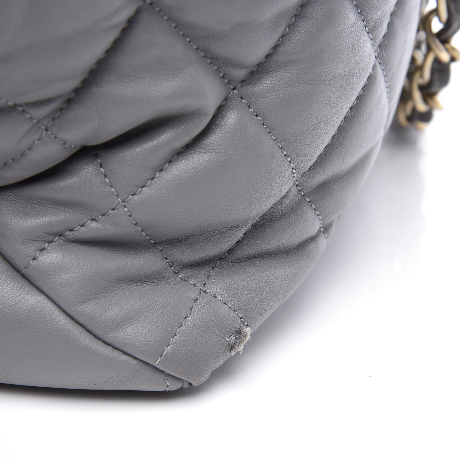 Chanel Calfskin Quilted Large Soft Elegance Tote Grey 13 of 14
