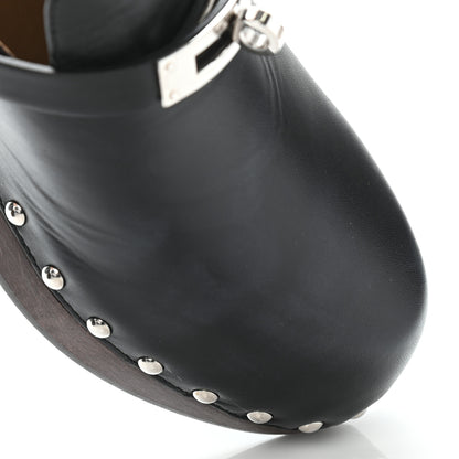 Hermes Calfskin Carlotta Mules 40 Black 10 of 10