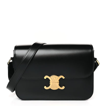 Celine Shiny Calfskin Medium Triomphe Black 1 of 8