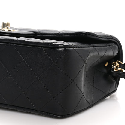 Chanel Lambskin Quilted Mini Rectangular Flap Black 10 of 11