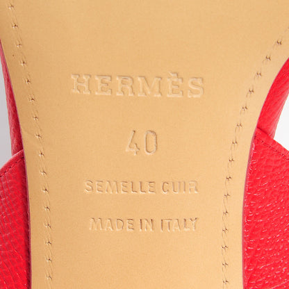 Hermes Epsom Night 70 Slingback Sandals 40 Rouge Casaque 7 of 7