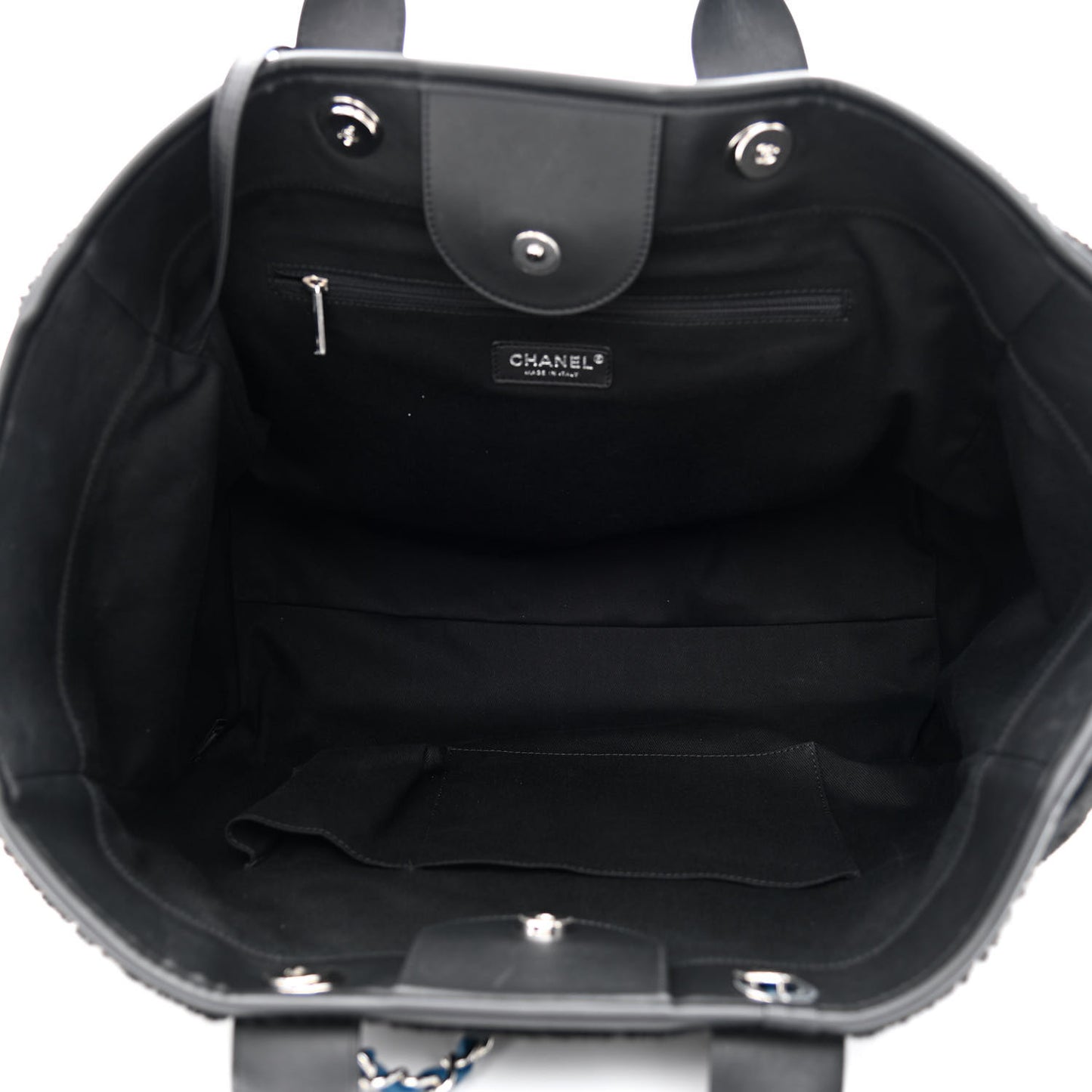 Shearling Large Deauville Tote Black