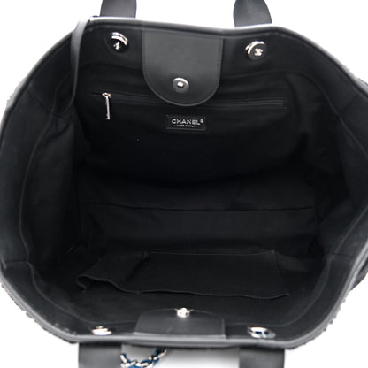 Chanel Shearling Large Deauville Tote Black 5 of 11