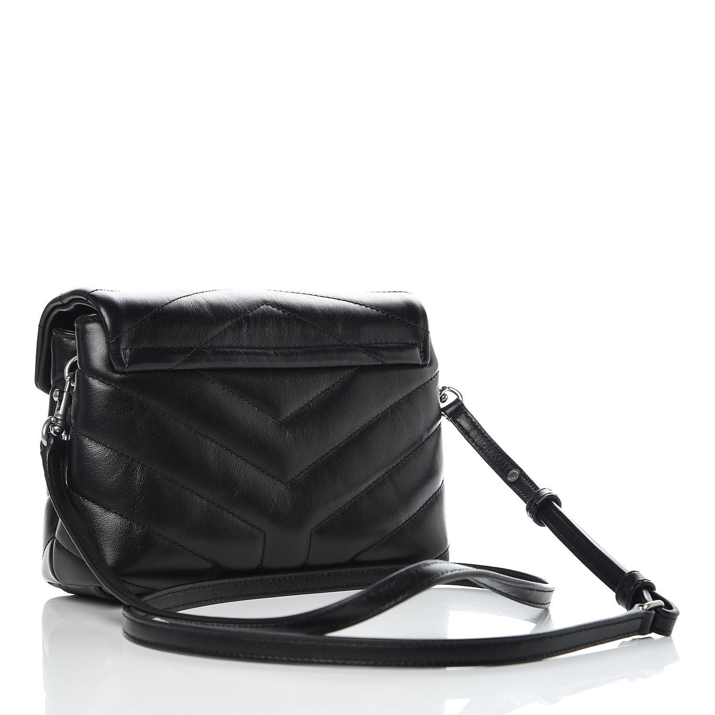 Calfskin Y Quilted Monogram Toy Loulou Crossbody Bag Black