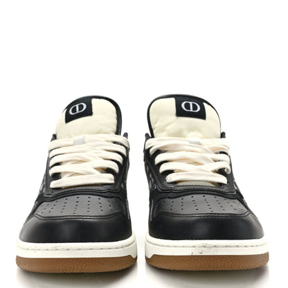 Christian Dior Smooth Calfskin Jacquard Oblique Mens B27 Low Top Sneakers 42 Black Blue 1 of 8