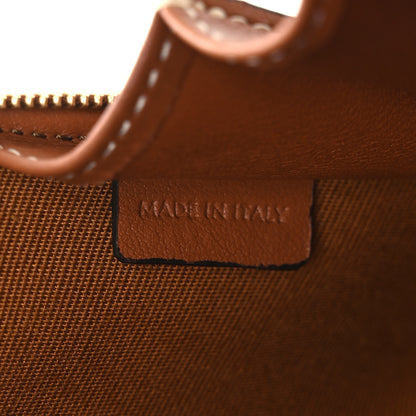 Celine Triomphe Canvas Lambskin Clutch On Chain Tan 7 of 10