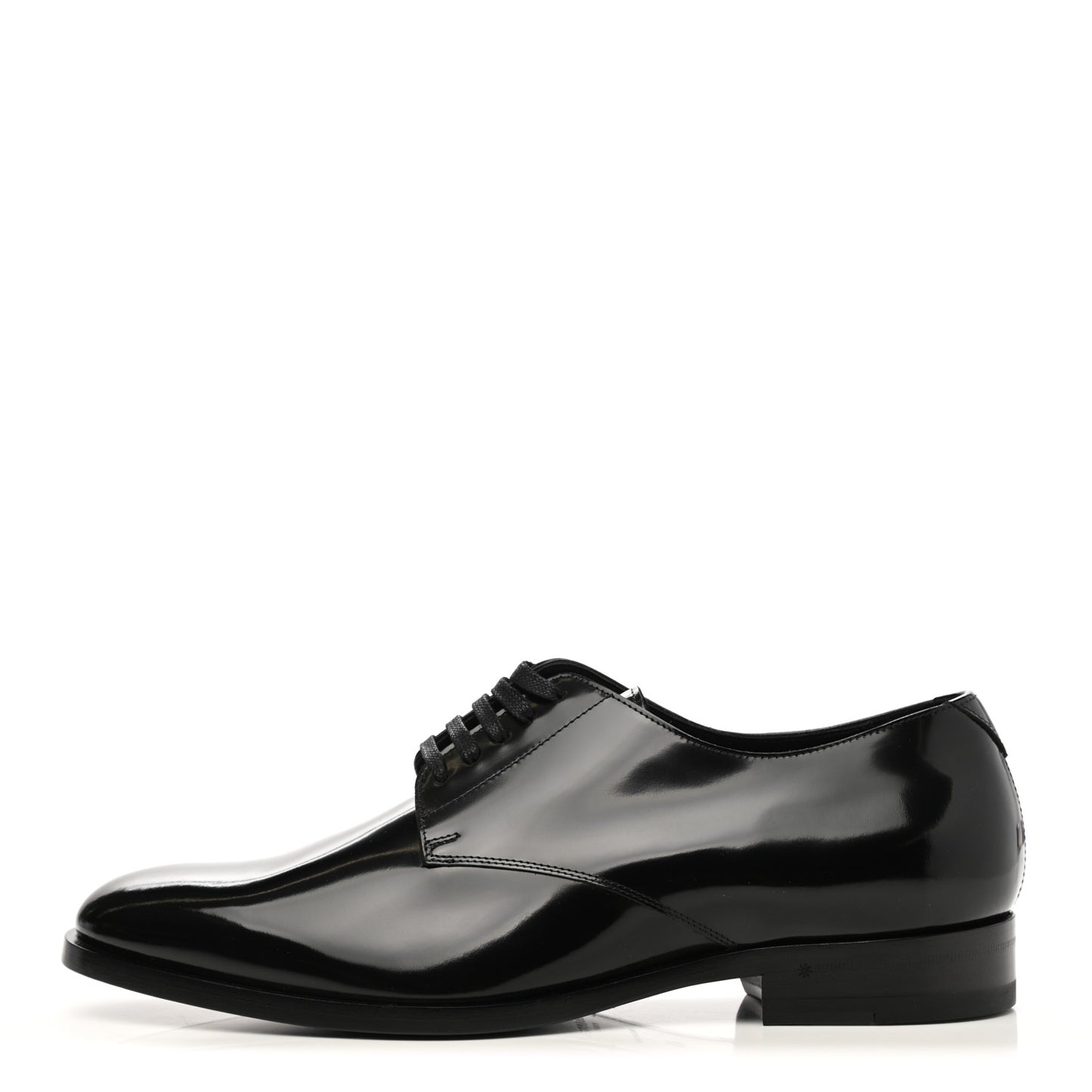 Patent Calfskin Mens Smoking 25 Derby Lace Up Shoes 41 Black