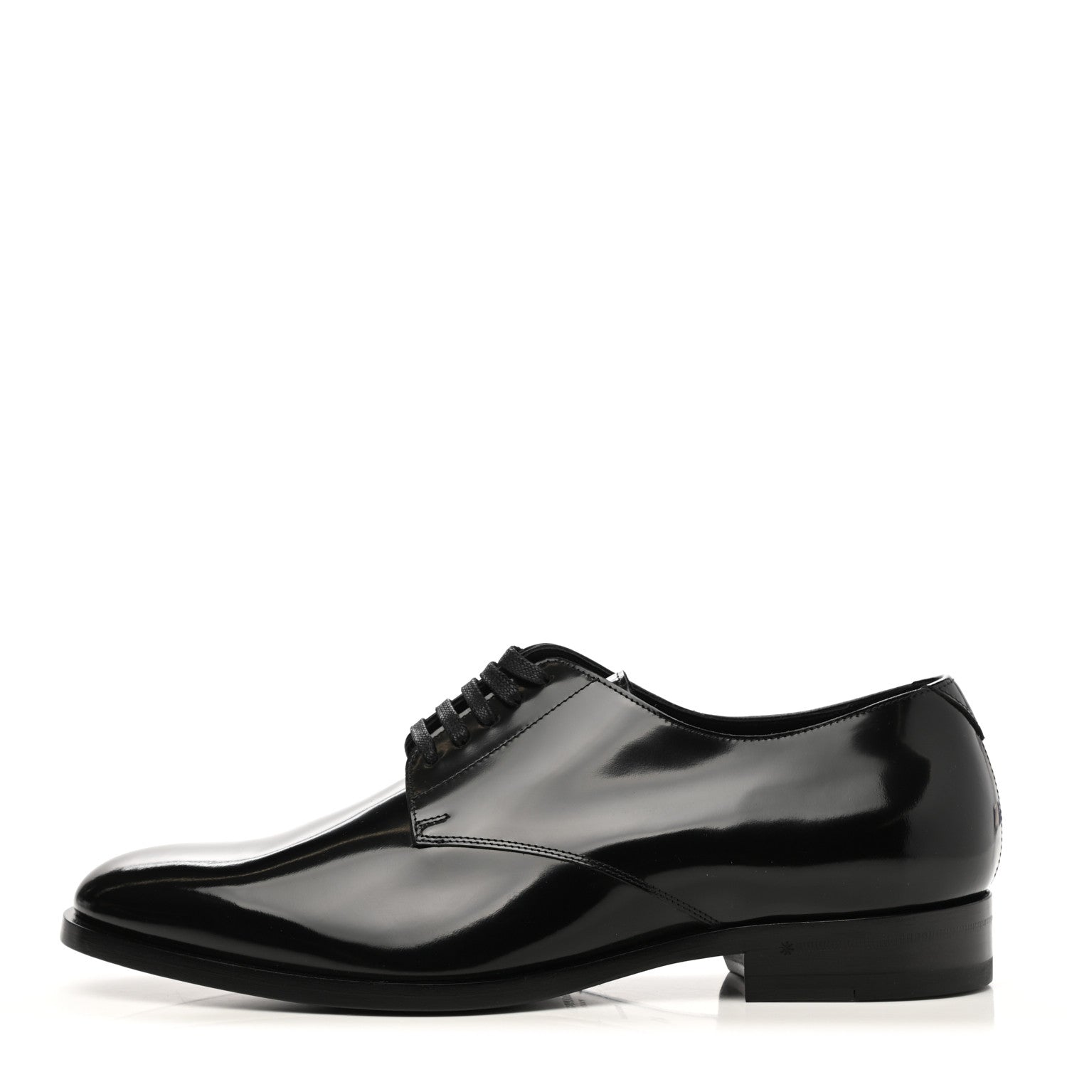 Saint Laurent Patent Calfskin Mens Smoking 25 Derby Lace Up Shoes 41 Black 1 of 8
