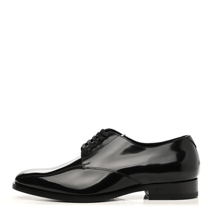Saint Laurent Patent Calfskin Mens Smoking 25 Derby Lace Up Shoes 41 Black 1 of 8