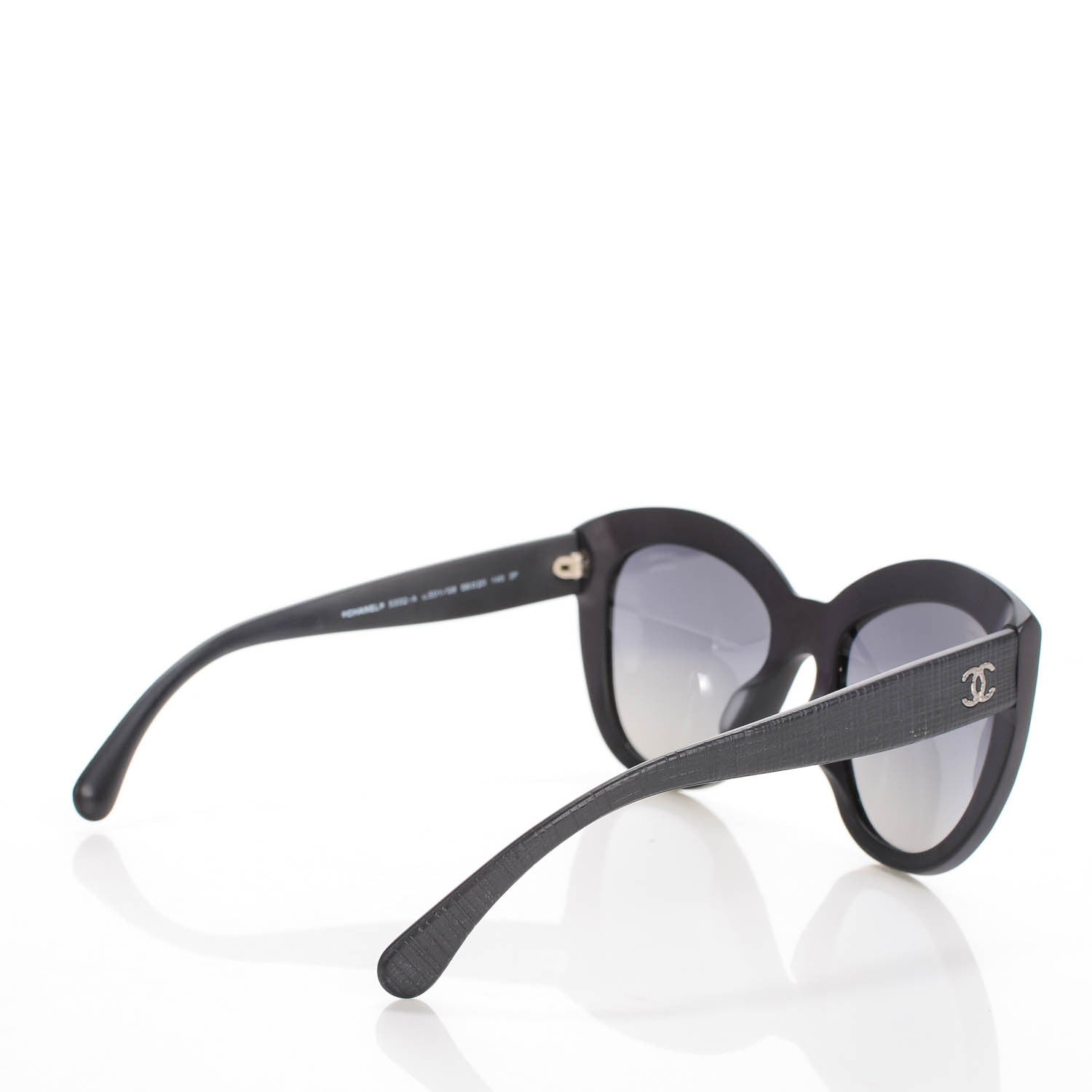 Chanel Tweed Effect CC Polarized Butterfly Signature Sunglasses 5332-A Black 3 of 6