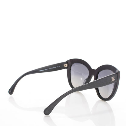 Chanel Tweed Effect CC Polarized Butterfly Signature Sunglasses 5332-A Black 3 of 6