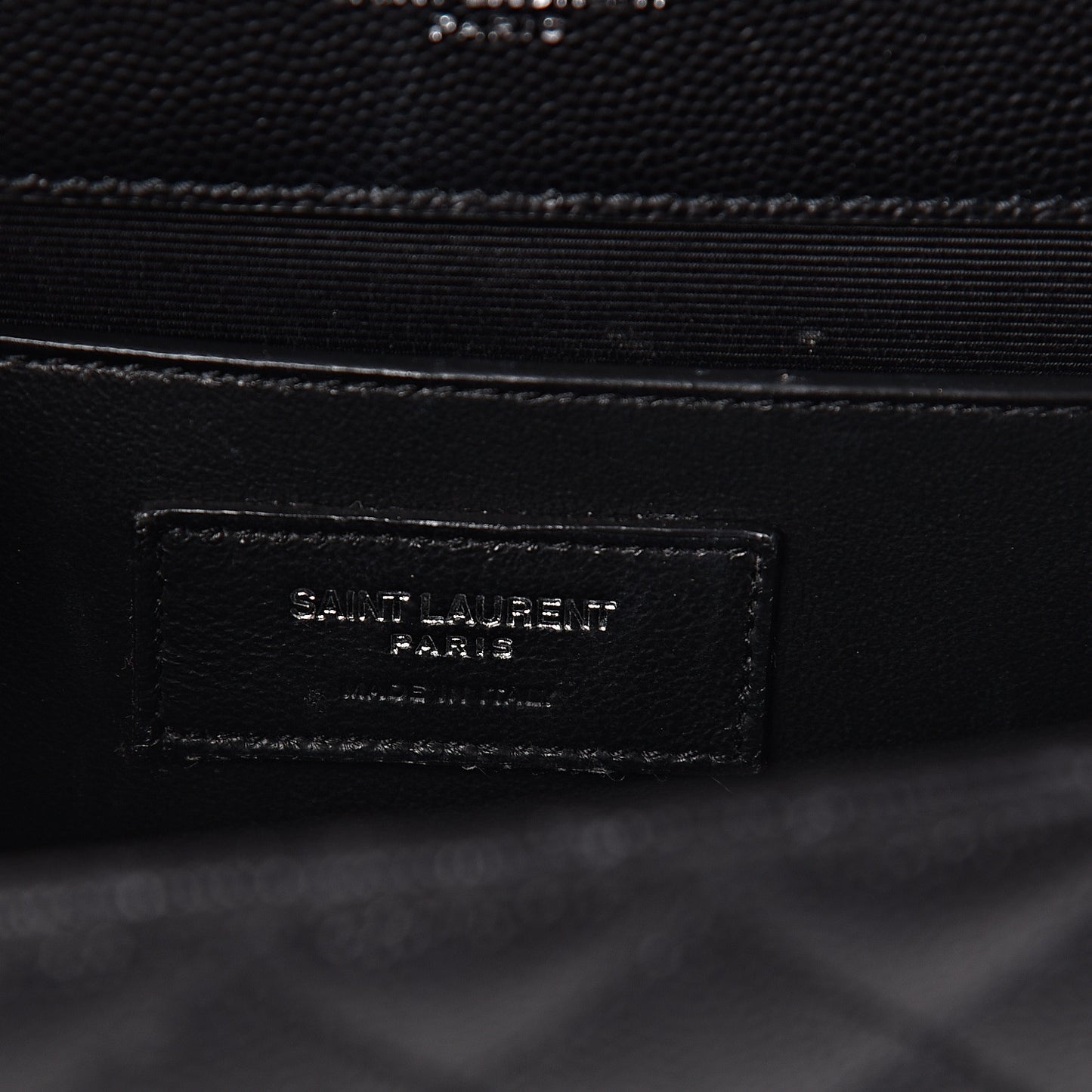 Grain De Poudre Textured Mixed Matelasse Triquilt Medium Monogram Satchel Black