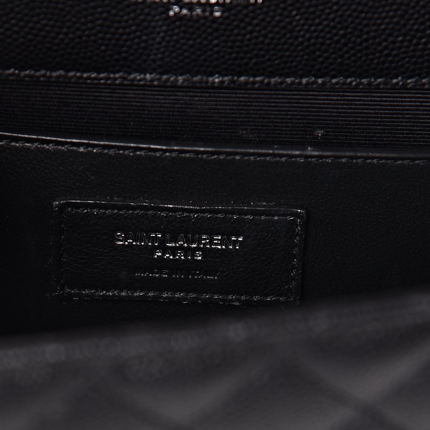 Saint Laurent Grain De Poudre Textured Mixed Matelasse Triquilt Medium Monogram Satchel Black 7 of 10