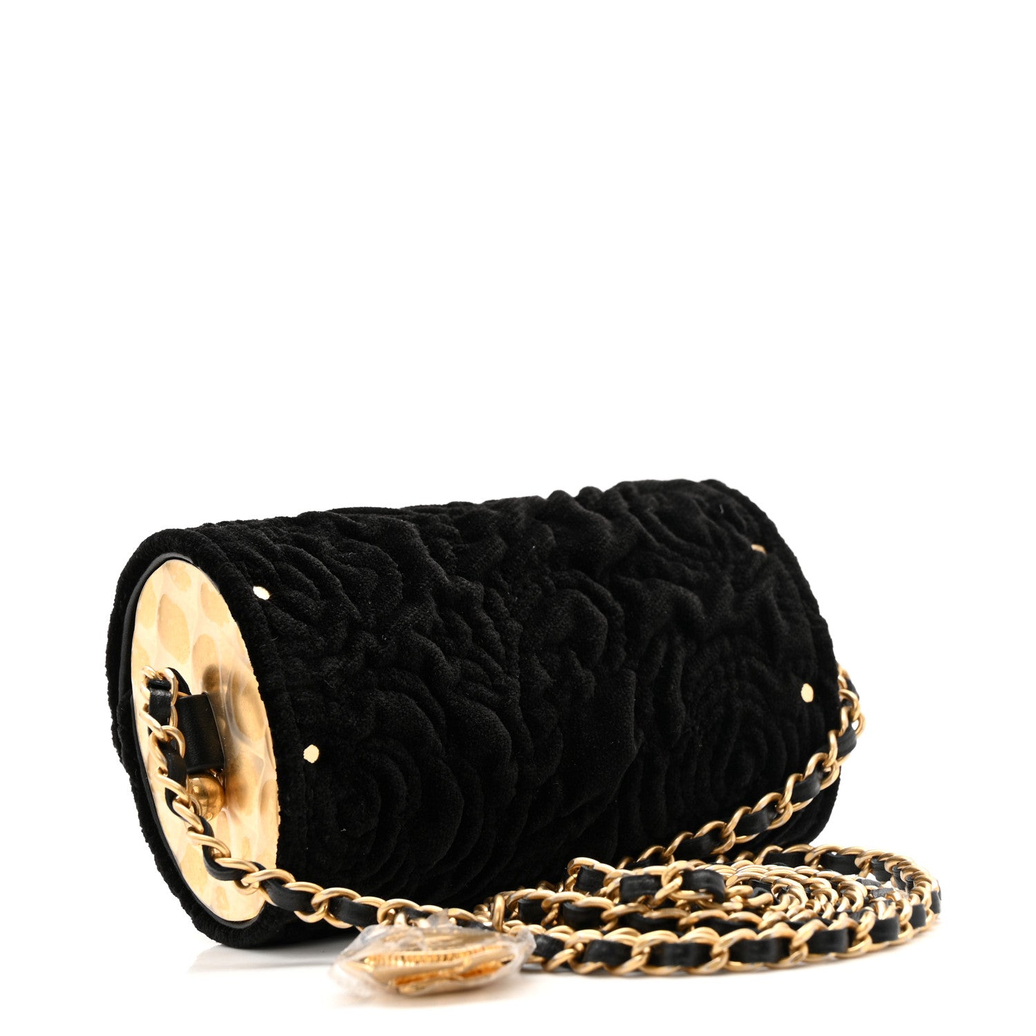CHANEL キルティングバッグ ケース付き Chanel Velvet Camellia Embossed Jewel Belt Card Holder With Chain
