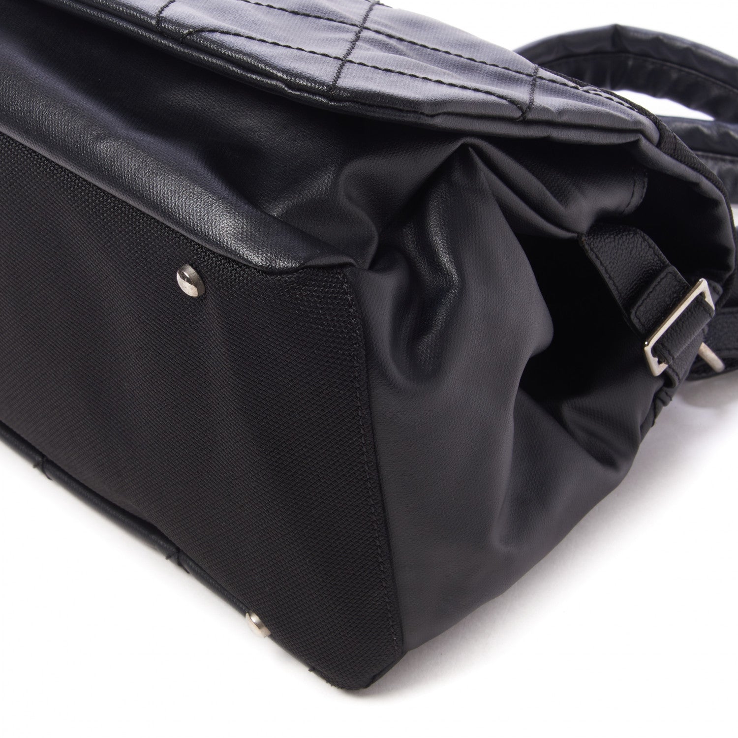 Chanel Coated Canvas Paris Biarritz Messenger Flap Black 4 of 9