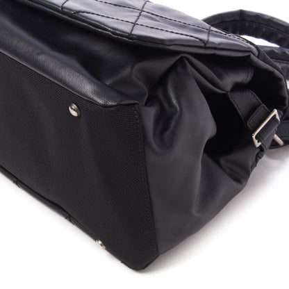 Chanel Coated Canvas Paris Biarritz Messenger Flap Black 4 of 9