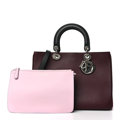 Christian Dior Smooth Calfskin Medium Diorissimo Tote Burgundy Pink 3 of 11