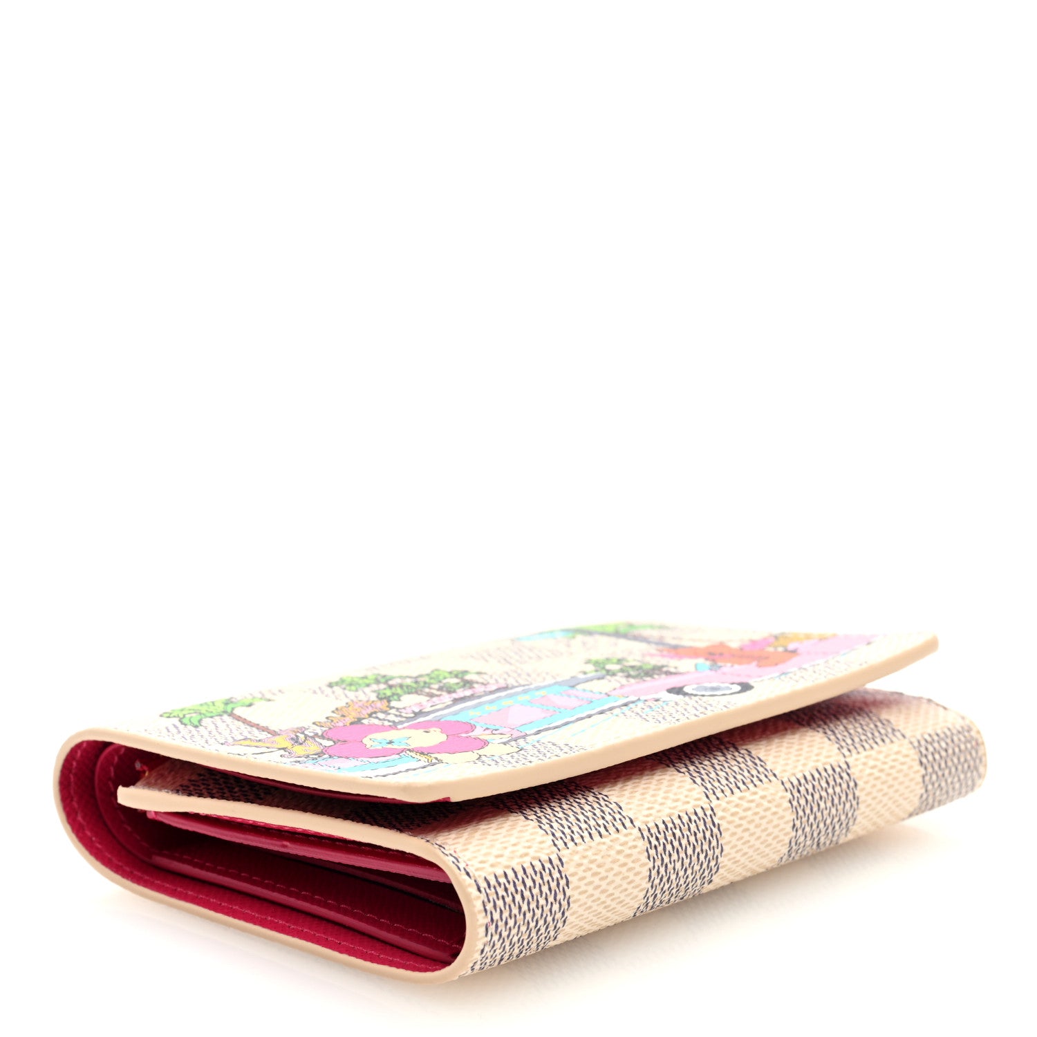 Louis Vuitton Damier Azur 2021 Christmas Animation Hollywood Victorine Wallet Fuchsia 4 of 7